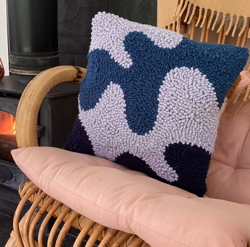 British Wool Waves Punch Needle Cushion Kit | The Modern Crafter