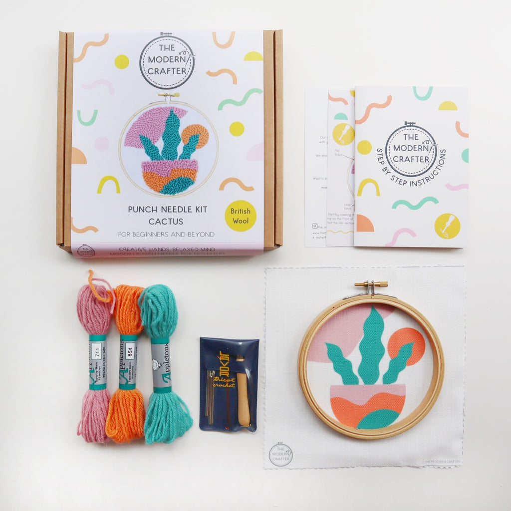 Cactus Punch Needle Embroidery Kit for Beginners