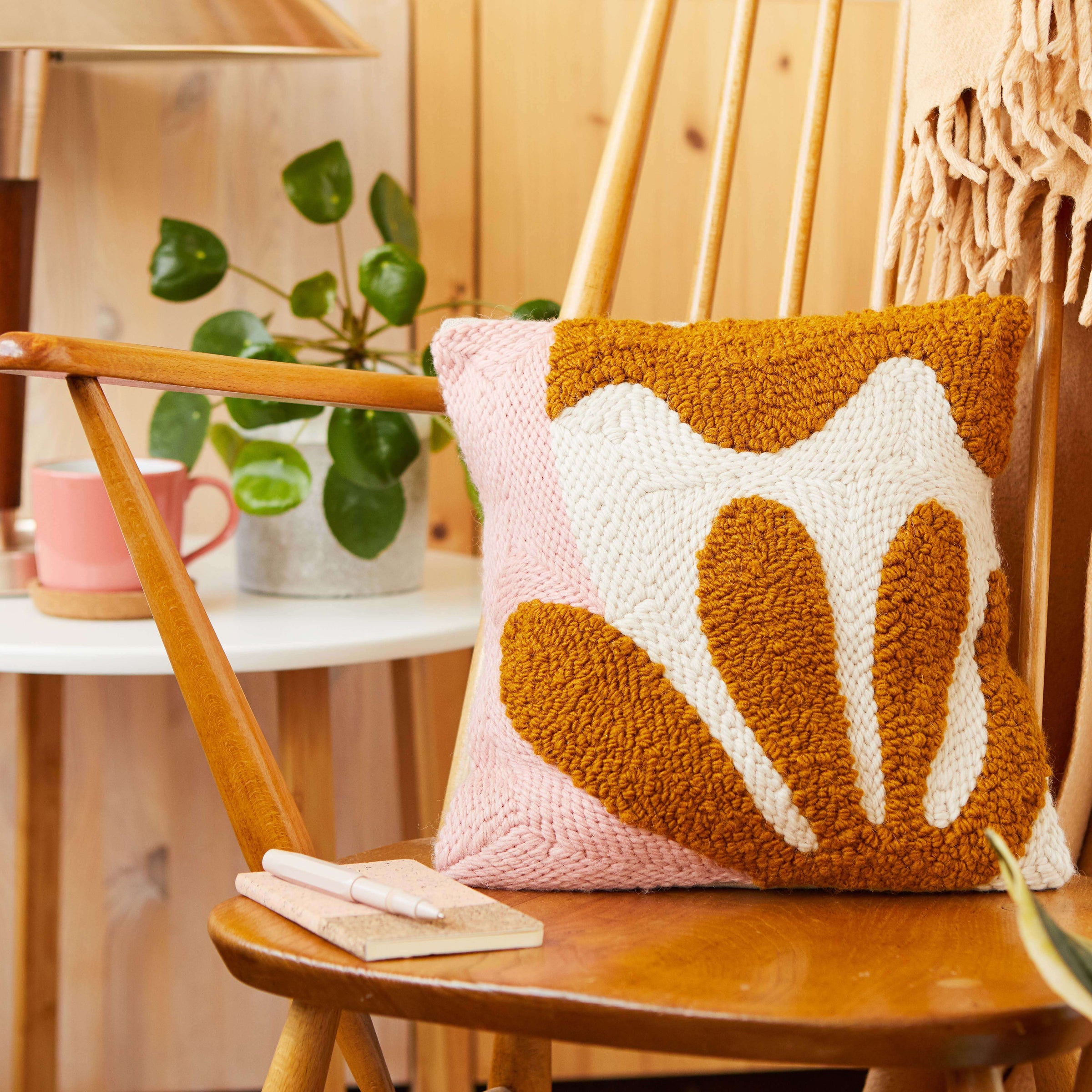 British Wool Abstract Punch Needle Cushion | The Modern Crafter
