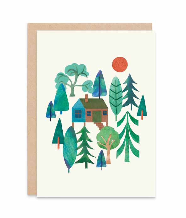Wood Cabin Card