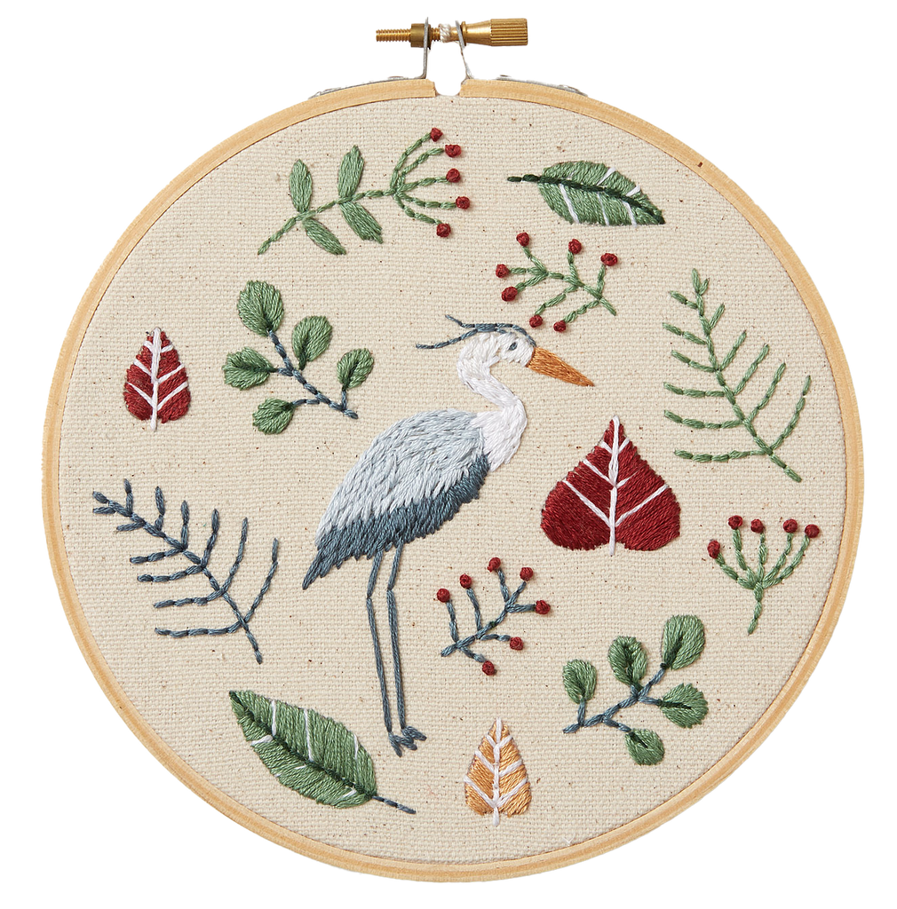 Beginner Embroidery Kit - Magical Heron