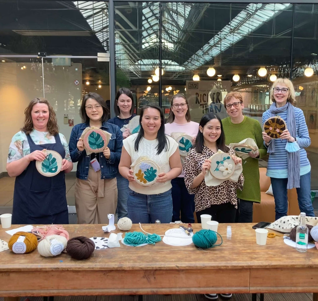 Punch needle workshop at Spitalfields Market in London