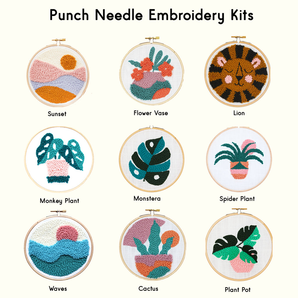 Crafters Gift Box - Punch Needle Kit, Embroidery Kit, Yarn Snips & Gift Wrapping