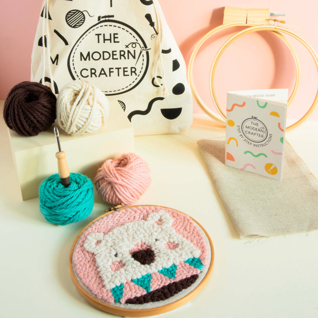 Beginner Punch Needle Polar Bear Kit | The Modern Crafter