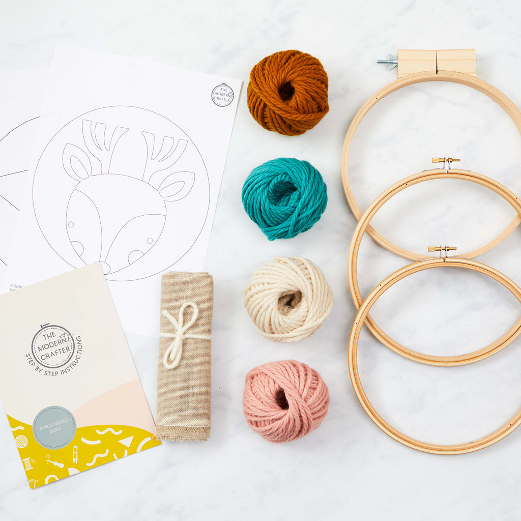 Beginners Reindeer & Star Punch Needle Kit