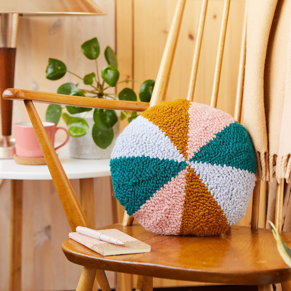 Round Punch Needle Cushion with British Wool | The Modern Crafter