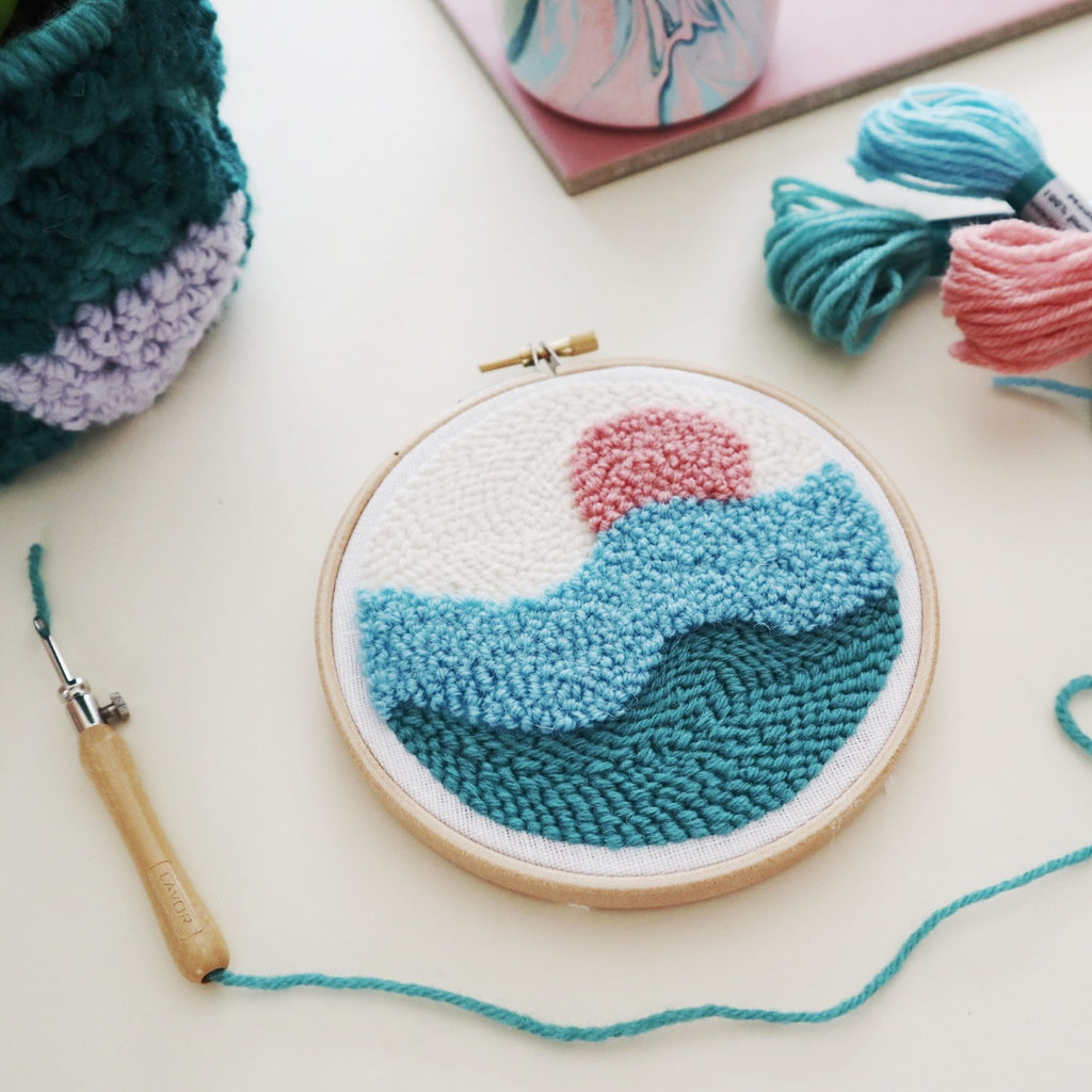 Waves Punch Needle Embroidery Kit for Beginners